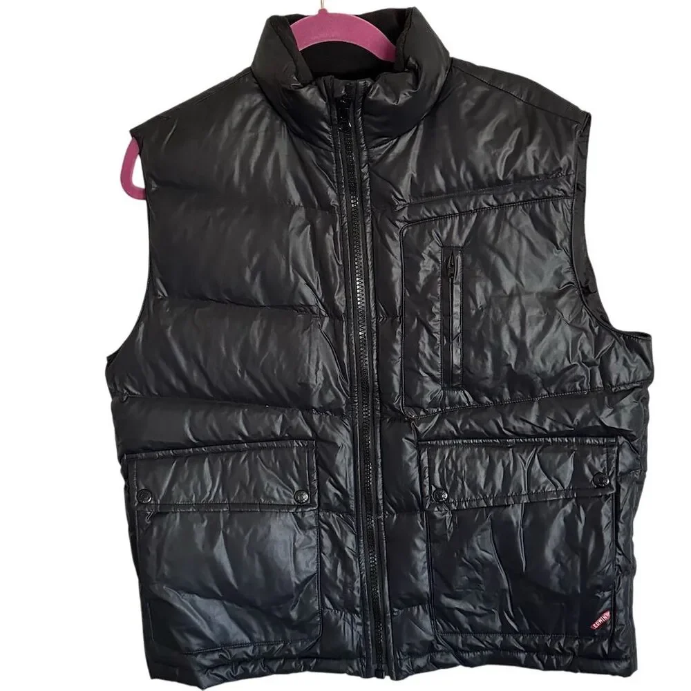 Edwin Men's Black Puffer Vest Size M‎ Sleeveless Casual Lightweight